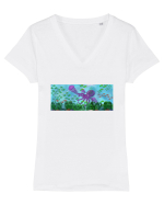 Viață marină Tricou mânecă scurtă guler V Damă Evoker