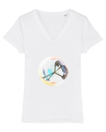 Anxietate  Tricou mânecă scurtă guler V Damă Evoker