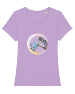 Anxietate  Tricou mânecă scurtă guler larg fitted Damă Expresser