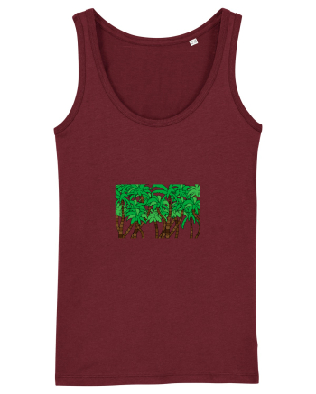 Boxed Palmtrees Burgundy