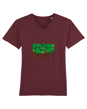Boxed Palmtrees Burgundy