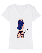 Diavoliță Tricou mânecă scurtă guler V Damă Evoker
