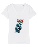 Gânditorul Tricou mânecă scurtă guler V Damă Evoker