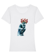 Gânditorul Tricou mânecă scurtă guler larg fitted Damă Expresser
