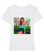 Fata cu floare de soare Tricou mânecă scurtă guler larg fitted Damă Expresser