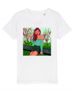 Fata cu floare de soare Tricou mânecă scurtă  Copii Mini Creator