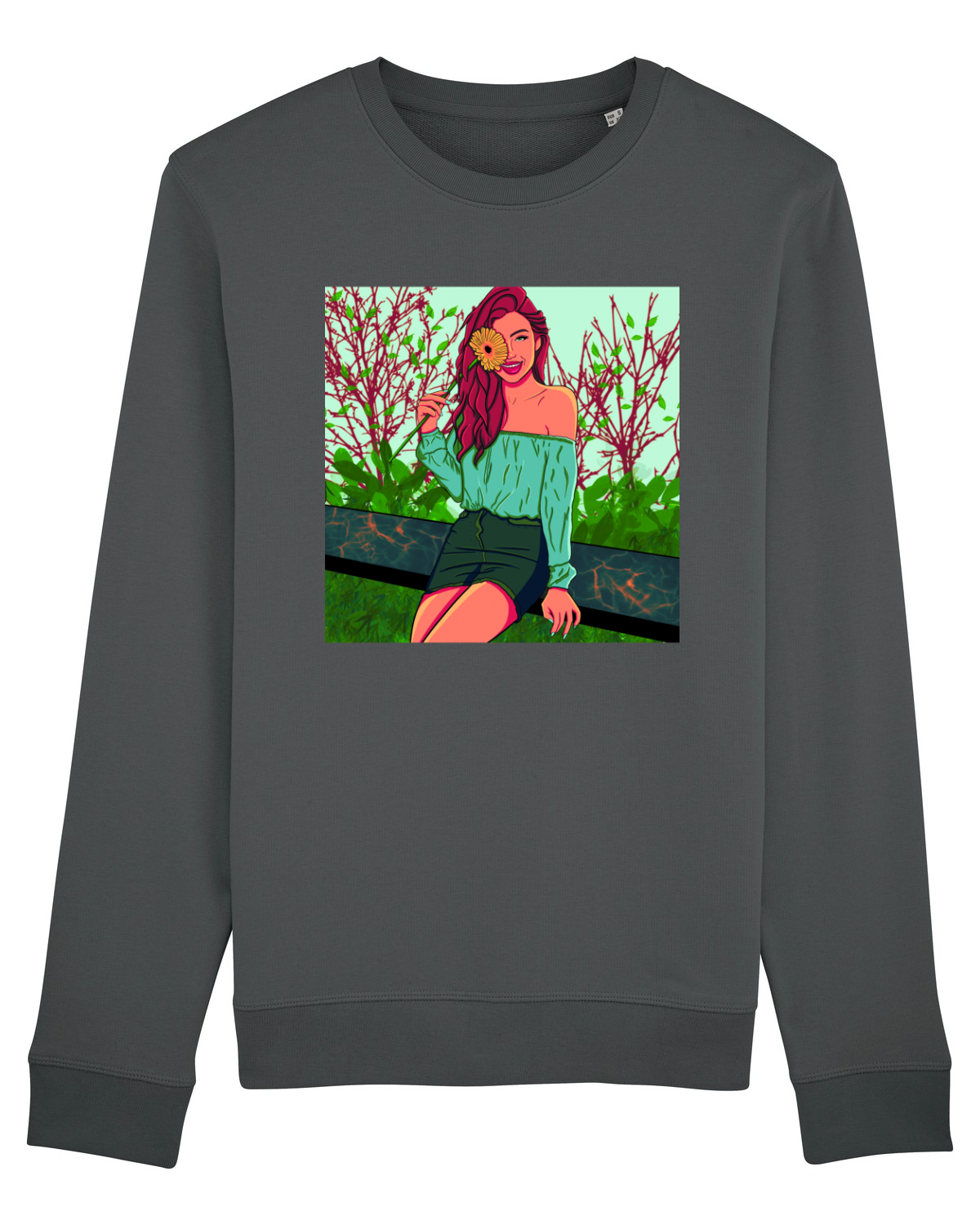 Bluză mânecă lungă Unisex Rise Anthracite