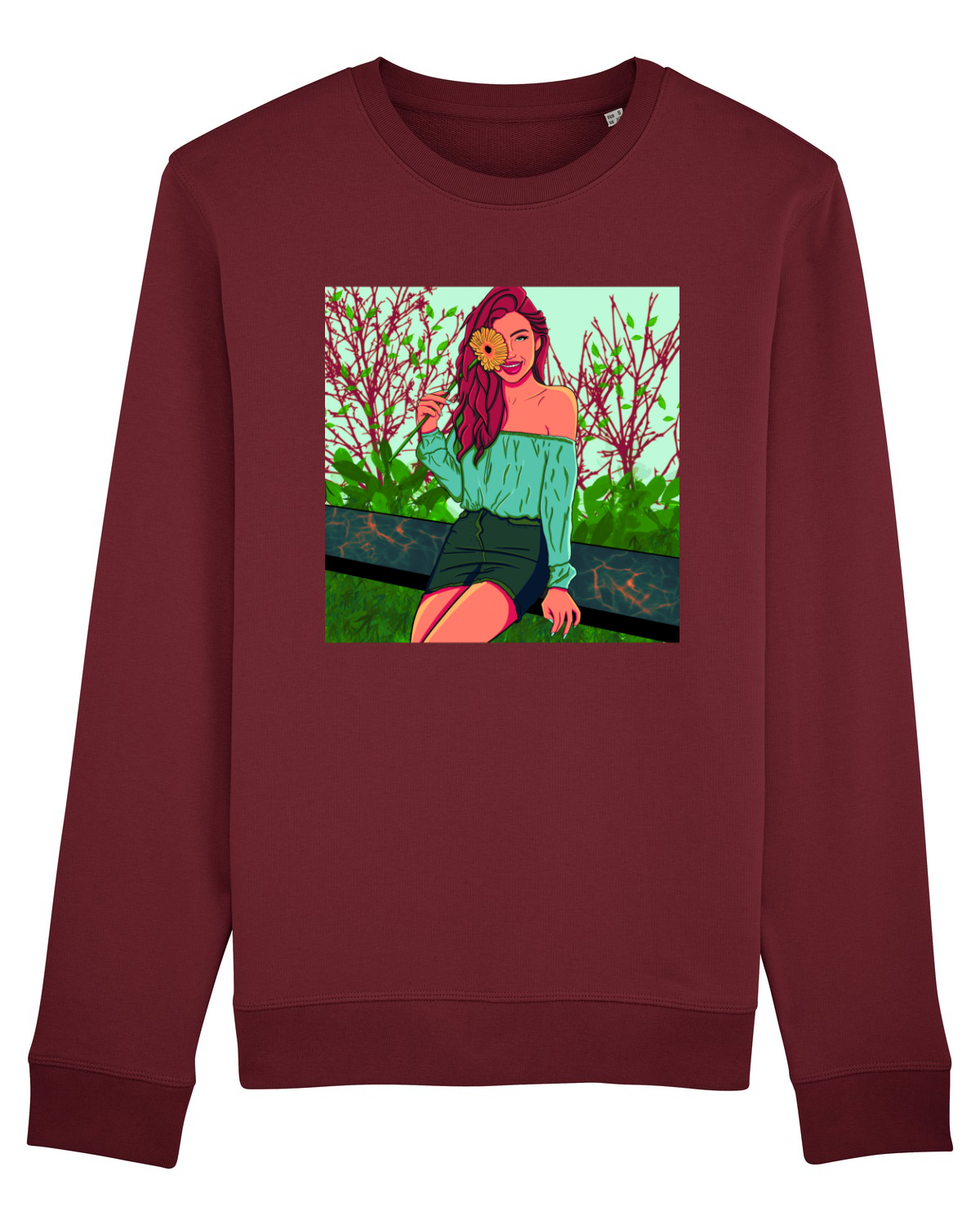 Bluză mânecă lungă Unisex Rise Burgundy