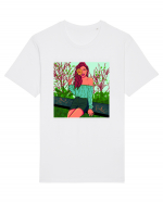 Fata cu floare de soare Tricou mânecă scurtă Unisex Rocker