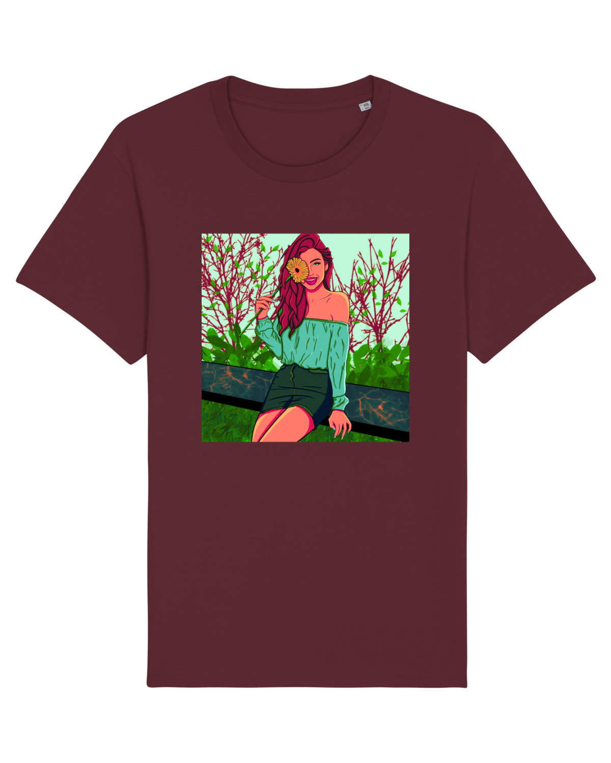 Tricou mânecă scurtă Unisex Rocker Burgundy
