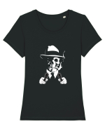 Gangster  - alb  Tricou mânecă scurtă guler larg fitted Damă Expresser