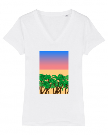 Sunset Palmtrees White