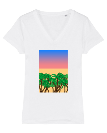 Sunset Palmtrees White