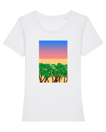 Sunset Palmtrees White