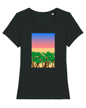 Sunset Palmtrees Black