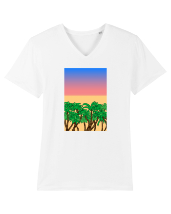 Sunset Palmtrees White