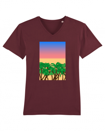 Sunset Palmtrees Burgundy