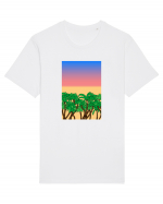 Sunset Palmtrees Tricou mânecă scurtă Unisex Rocker