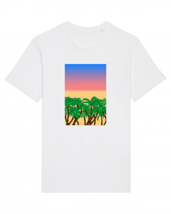 Sunset Palmtrees White