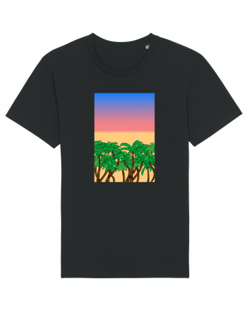 Sunset Palmtrees Black