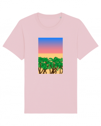 Sunset Palmtrees Cotton Pink