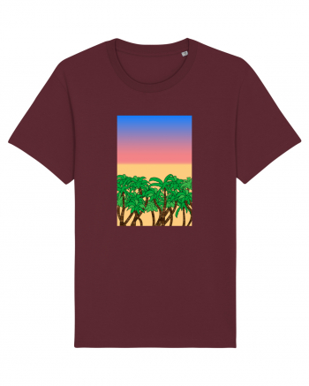Sunset Palmtrees Burgundy