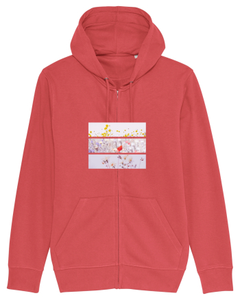 Pink Flowers Carmine Red