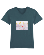Pink Flowers Tricou mânecă scurtă guler V Bărbat Presenter