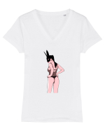 Fata iepuraș Tricou mânecă scurtă guler V Damă Evoker