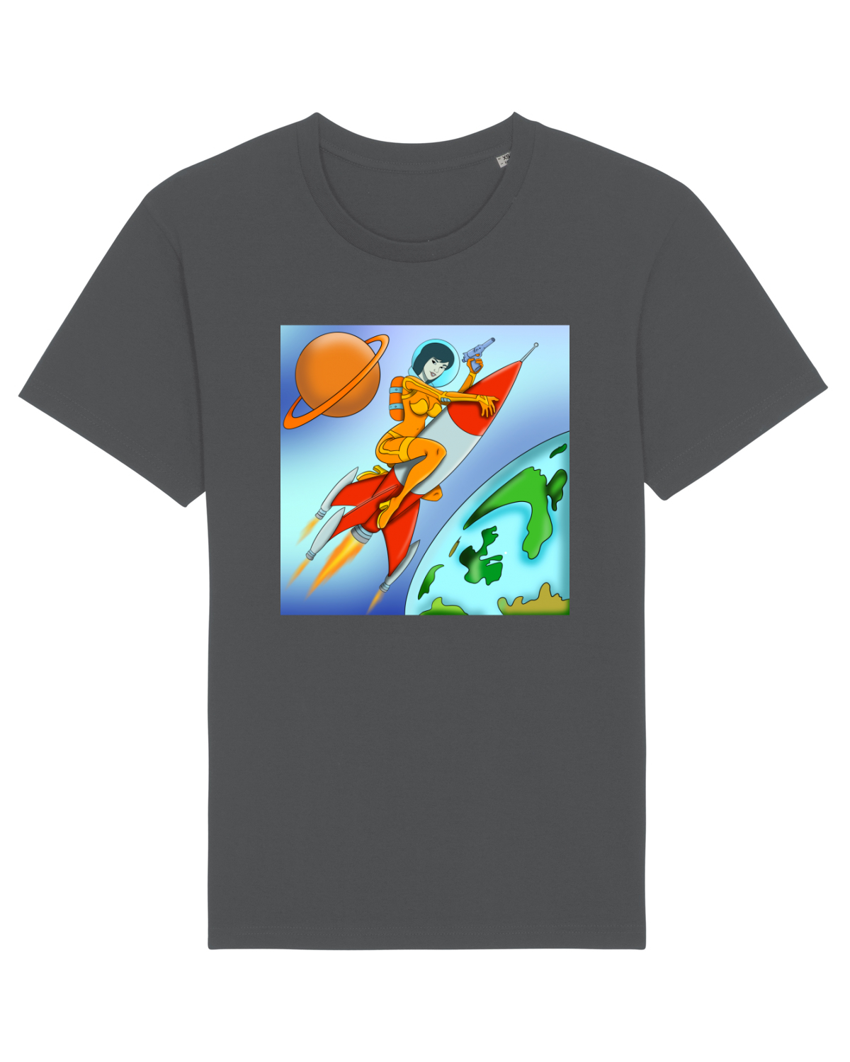 Tricou mânecă scurtă Unisex Rocker Anthracite