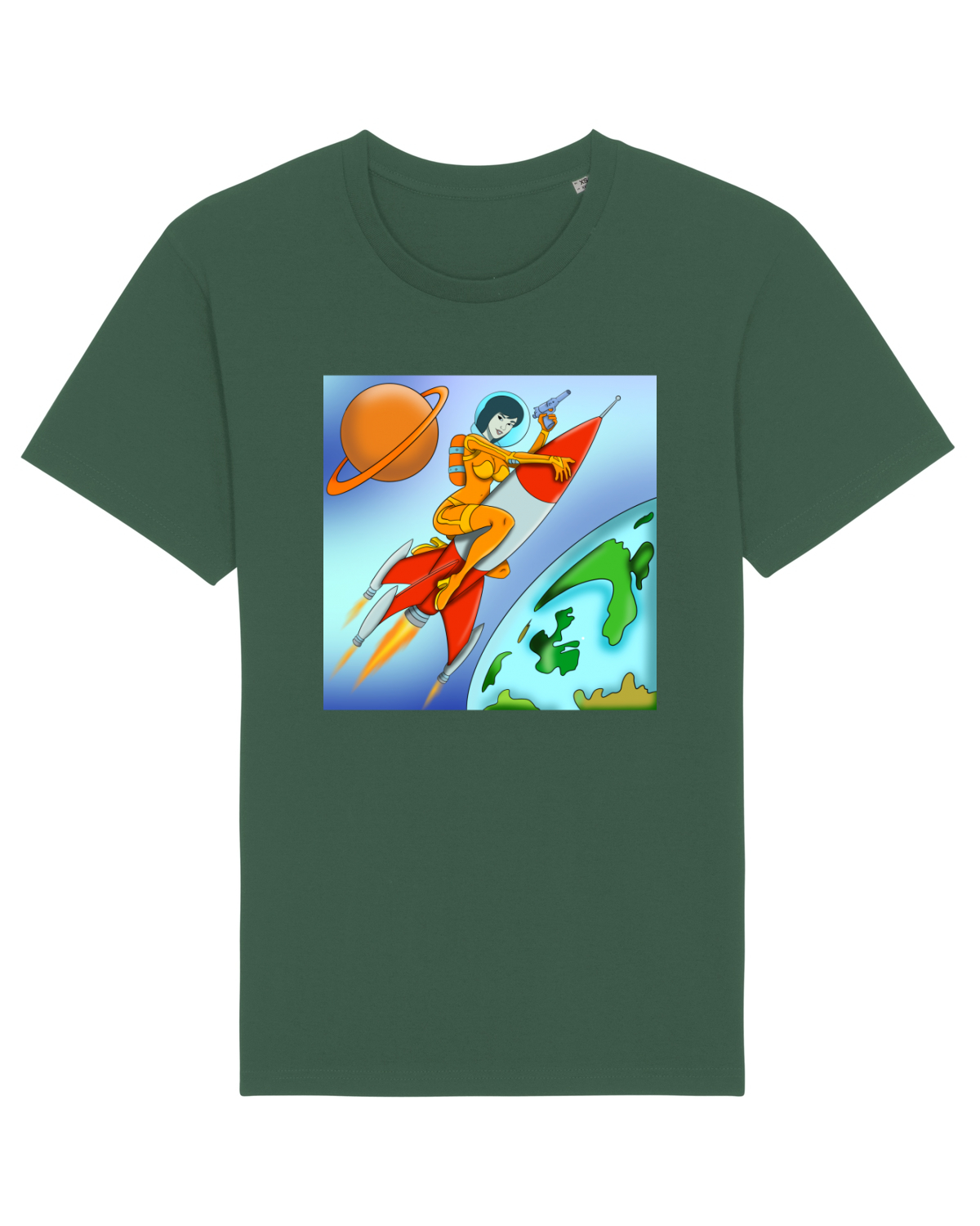 Tricou mânecă scurtă Unisex Rocker Bottle Green
