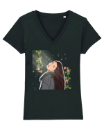 Fata aesthetic Tricou mânecă scurtă guler V Damă Evoker