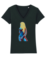 Blonda sexy Tricou mânecă scurtă guler V Damă Evoker