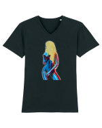 Blonda sexy Tricou mânecă scurtă guler V Bărbat Presenter