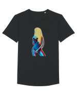 Blonda sexy Tricou mânecă scurtă guler larg Bărbat Skater
