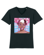 Fata aesthetic cu iepuraș  Tricou mânecă scurtă guler V Bărbat Presenter