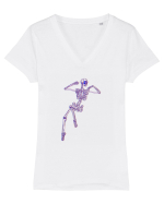 Schelete 3d Tricou mânecă scurtă guler V Damă Evoker