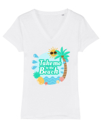 Plaja Tricou mânecă scurtă guler V Damă Evoker