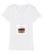 Autumn Frame Tricou mânecă scurtă guler V Damă Evoker