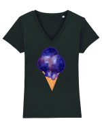 Space ice cream Tricou mânecă scurtă guler V Damă Evoker