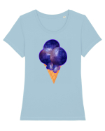 Space ice cream Tricou mânecă scurtă guler larg fitted Damă Expresser