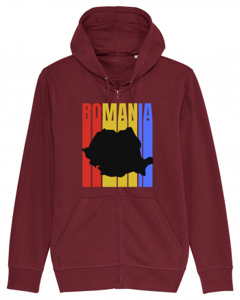 Romania tricolor in stil retro Burgundy