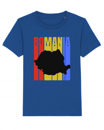 Romania tricolor in stil retro Majorelle Blue