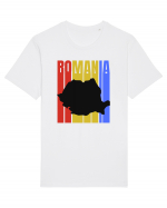Romania tricolor in stil retro Tricou mânecă scurtă Unisex Rocker