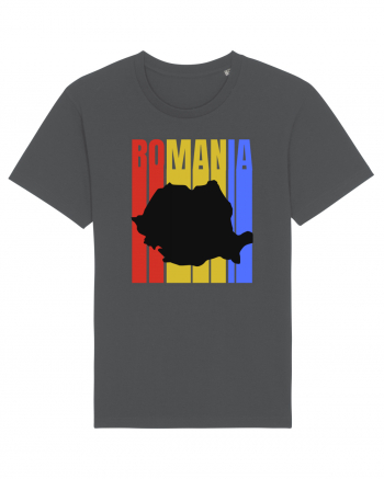 Romania tricolor in stil retro Anthracite