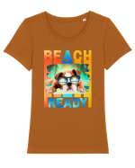 Beach Ready Tricou mânecă scurtă guler larg fitted Damă Expresser