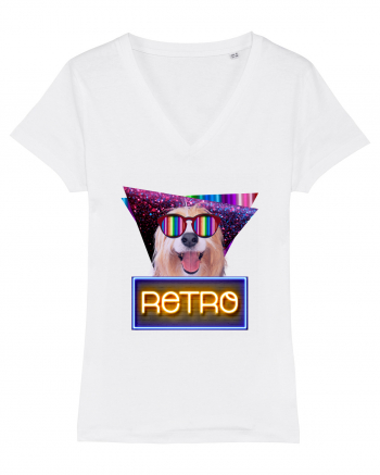 Retro disco dog White