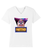 Retro disco dog Tricou mânecă scurtă guler V Bărbat Presenter