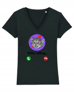 Pentru Iubitorii de pisici Tricou mânecă scurtă guler V Damă Evoker