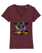 Pentru Iubitorii de caini si Disco  Tricou mânecă scurtă guler V Damă Evoker